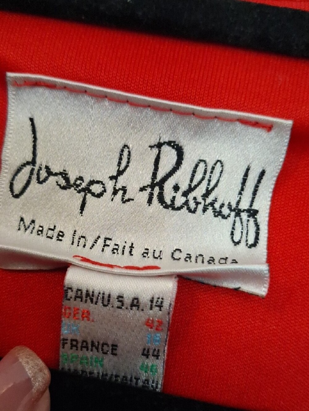 Joseph Ribkoff Red Textured Zip-Front Blazer - Picture 2 of 10